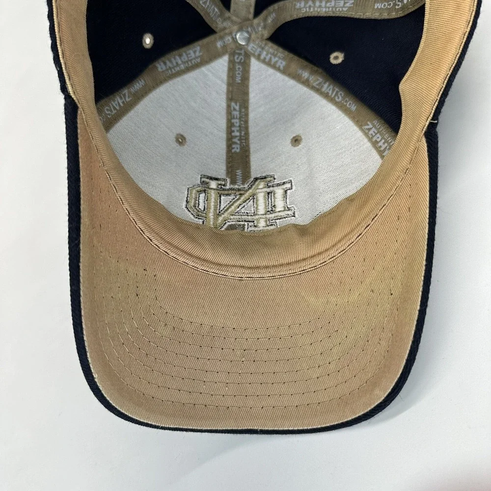 Zephyr The Z Hat Fighting Irish Notre Dame Fitted Hat 7 1/2 Blue‎ Embroidered
